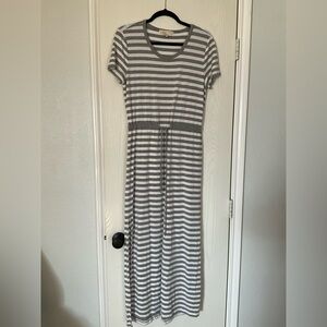 Michael Kors Gray Striped Maxi Dress